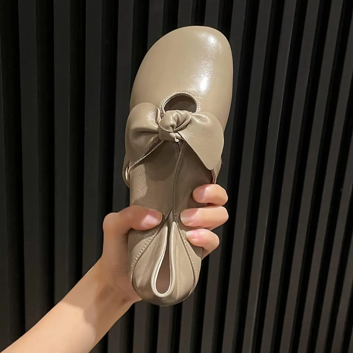 MOOMMO Women Comfortable Bow Flat Loafers Square Closed Toe Slip On Penny Loafers Cutout Flat Heel Dress Loafer Flats Bowknot Office Ladies Girls Casual Club Church Driving Flats Cute Summer 4-13 M US