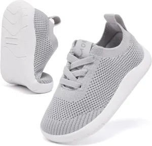 MORENDL Toddler Wide Toe Box Barefoot Shoes Baby First Walking Shoes Boys Girls Non-Slip Zero Drop Minimalist Sneakers