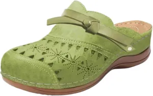 Mules for Women Hollow Out Closed Toe Slip On Slippers Comfort Orthopedic Sandals Arch Support Outdoor Beach Slippers Breathable Backless Walking Sandals Summer Platform Sandal