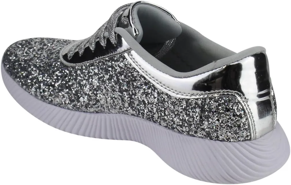 Nature Breeze Rosemarie-01 Womens Metallic Sparkling Bling Glitter Bomb Fashion Sneaker