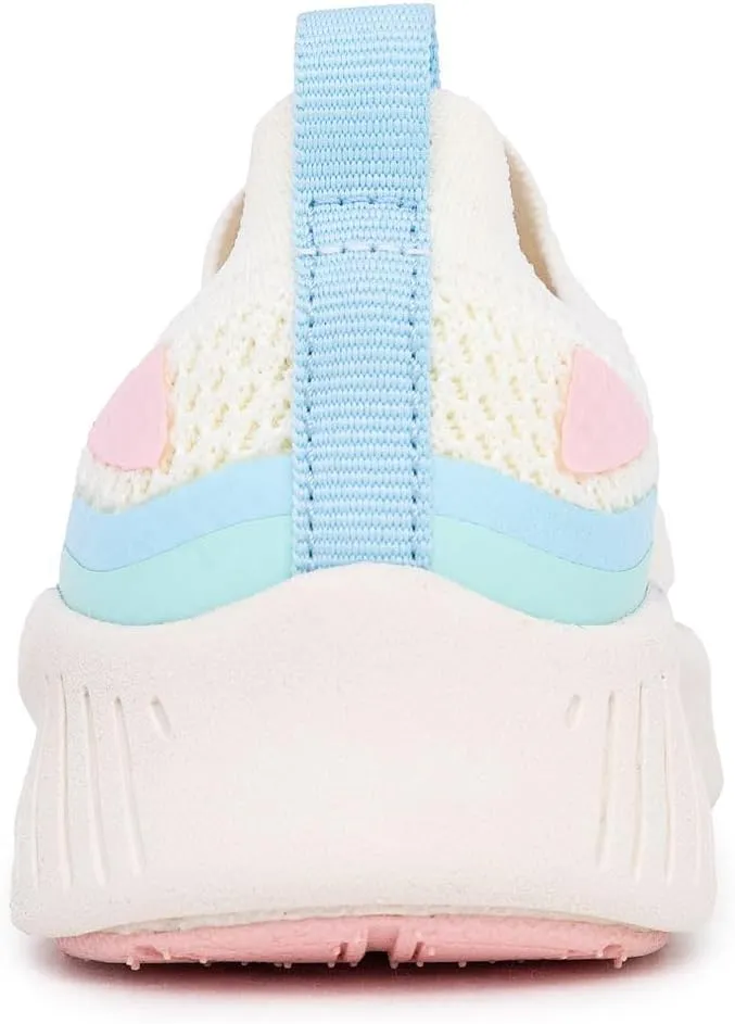 Nautica Girls Toddler Knit Slip-On Sneakers with Max Comfort Sole, Bungee Closure, Tennis Running Shoes for School and Play (Toddler/Little Kid)