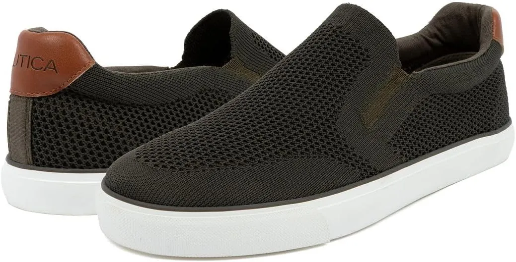 Nautica Men's Slip-On Sneakers – Breathable Knit Casual Walking Shoes, Lightweight Comfort Fashion Loafers - Kotor