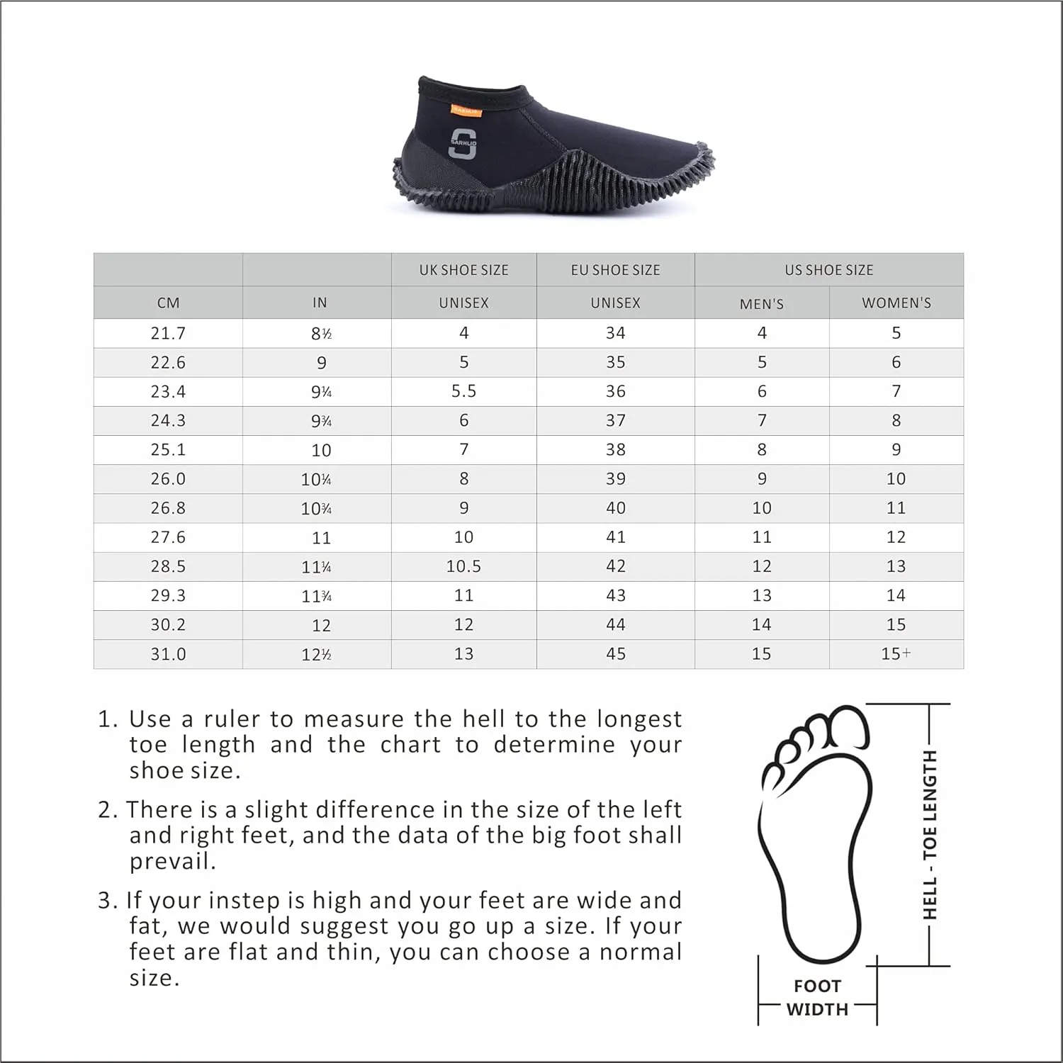 Neoprene Dive Boots with Anti-Slip Rubber Sole for Scuba Diving Snorkeling Kayaking Wakeboarding Beach Sports