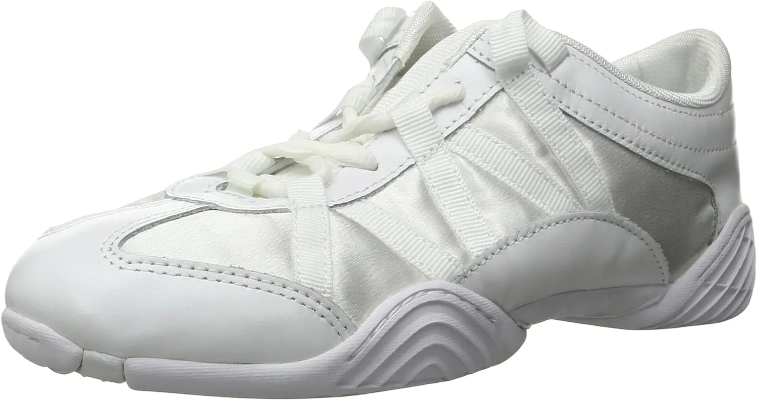 Nfinity Evolution White Cheer Shoes for Youth Girls – Breathable, High-Performance Sneakers for Cheerleading and Sports – Lightweight & Built to Last