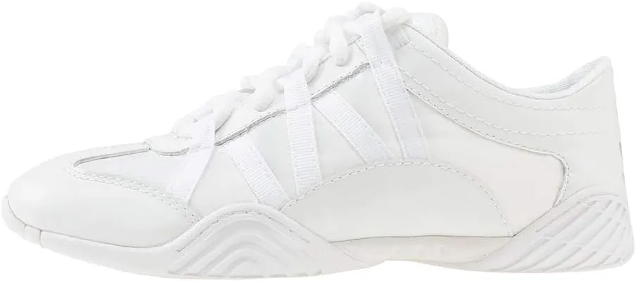 Nfinity Evolution White Cheer Shoes for Youth Girls – Breathable, High-Performance Sneakers for Cheerleading and Sports – Lightweight & Built to Last