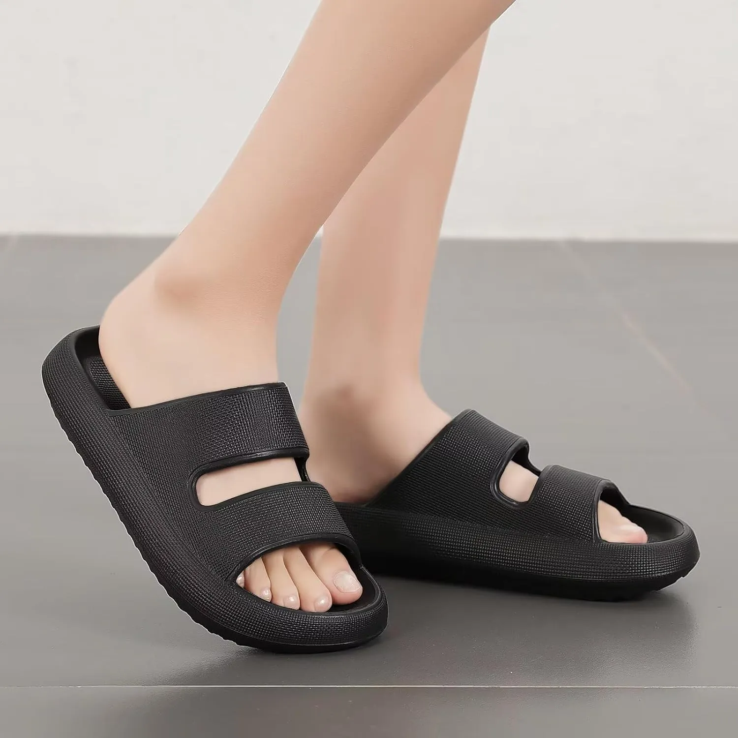 NineCiFun Unisex Pillow Slippers Cloud Slides for Women and Men Platform Slide Sandals with Arch Support