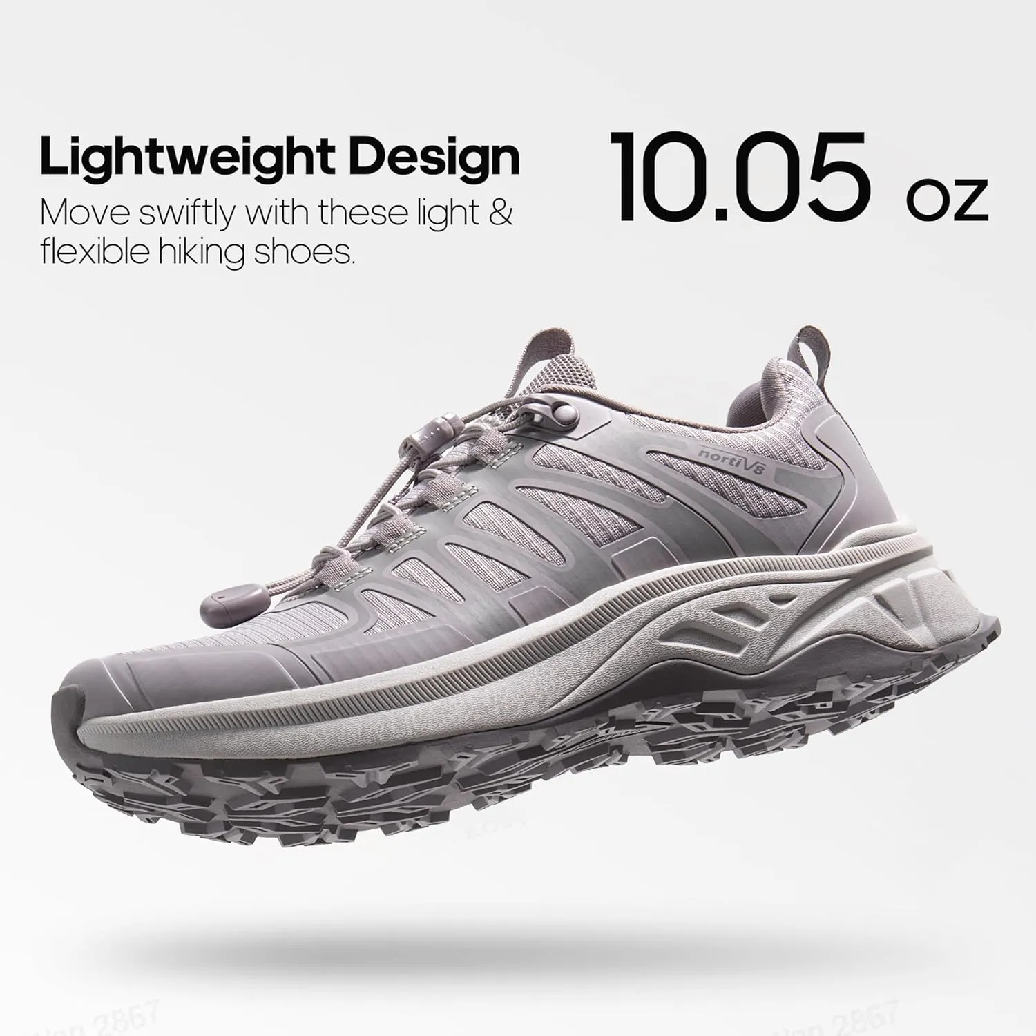 NORTIV 8 Women's Quick Laces Hiking Shoes Lightweight Walking Outdoors Trekking Trails Camping Casual Sneakers