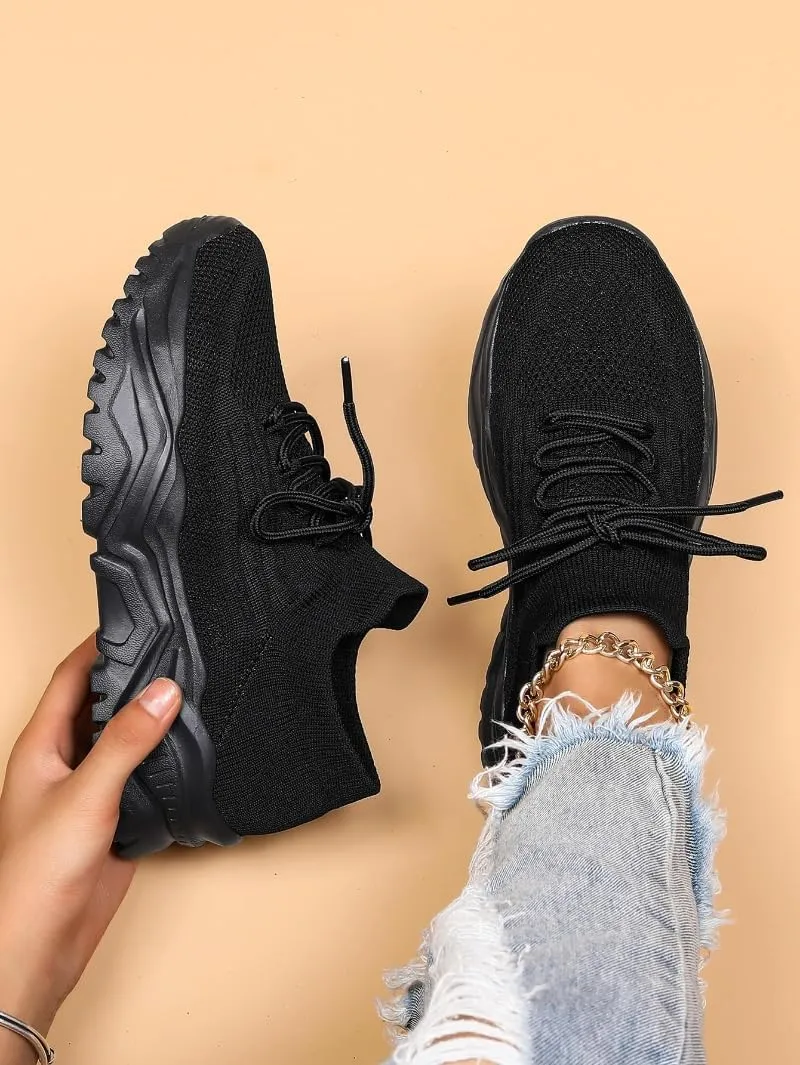 Nurse Babe Shoes Women's Shoes,Classic Breathable Knit Slip-On Sneakers Lace-up Low Top for Women on Feet All Day