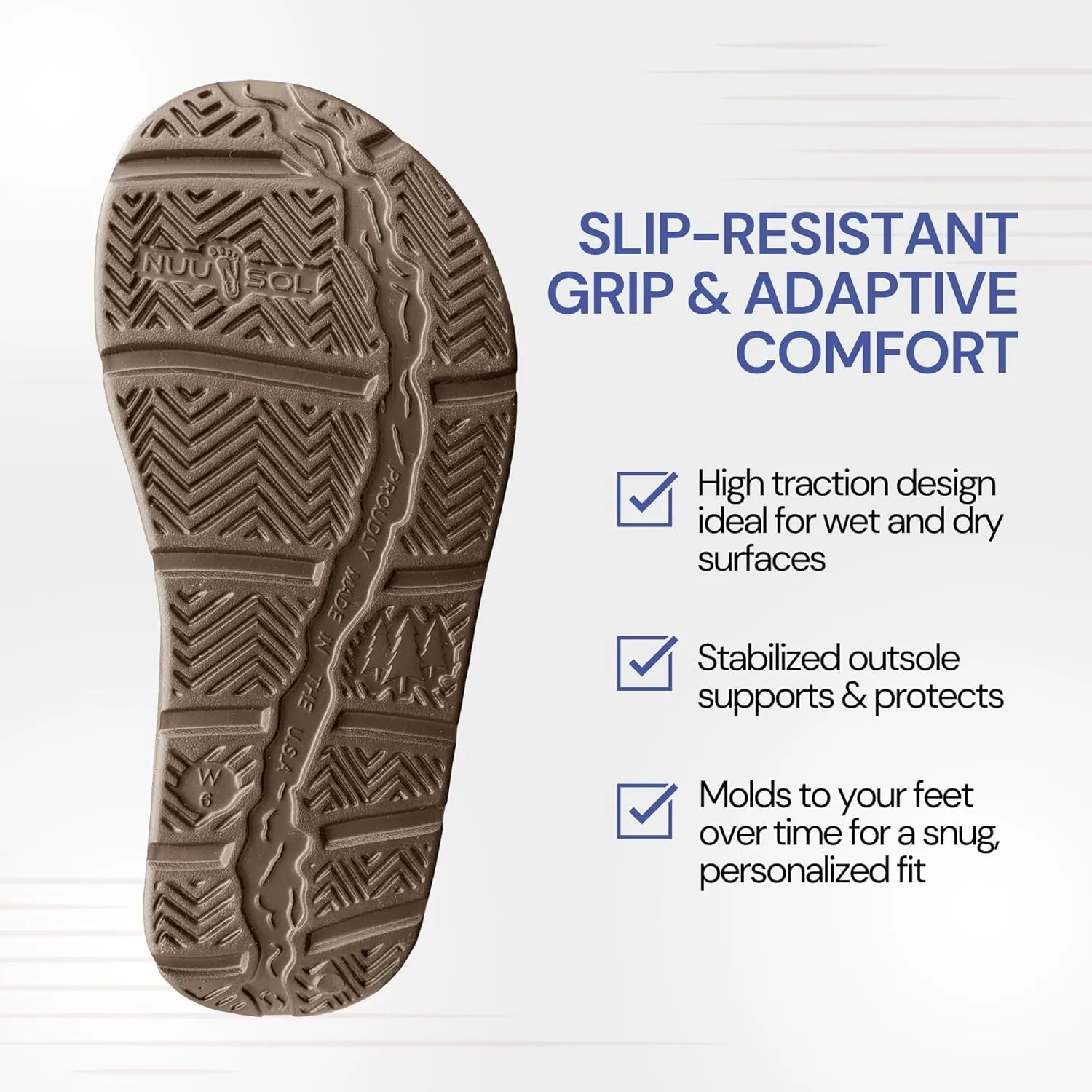 NUUSOL Unisex Cascade Flip Flops; Non-Slip Hiking/Plantar Fasciitis Footwear; Soft Cushion, Lightweight & Comfortable; Arch Support & Textured Footbed, Pain Relief for Joint, Neck & Back Injuries