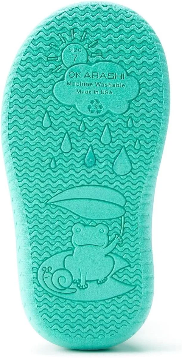 OKABASHI Kid's Kendall Rain Boot | Waterproof Design | Machine Washable | Easy-On Handles | Latex Free | Sustainably Made in the USA