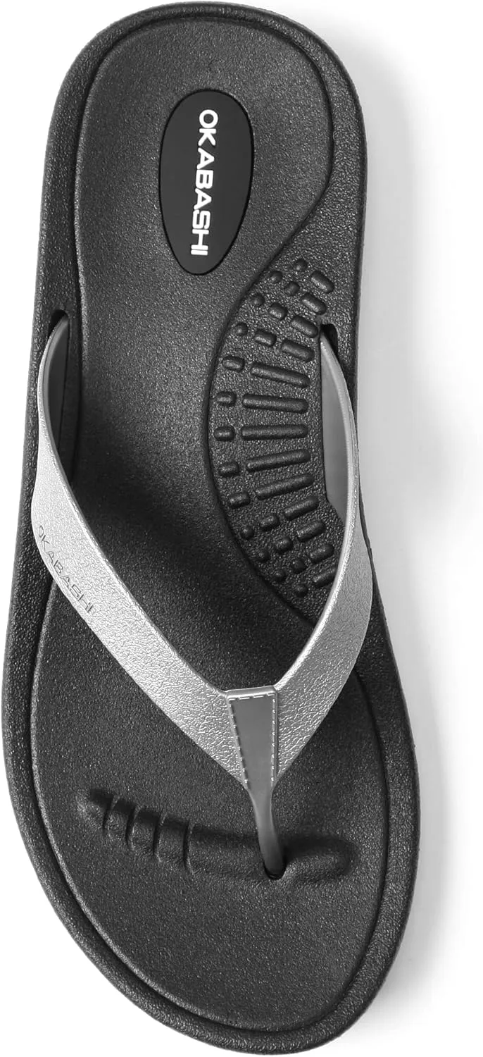 OKABASHI Women's Breeze Flip Flop | Contoured Footbed w/Arch Support for All-Day Comfort | Slip-Resistant & Waterproof | Sustainably Made in The USA