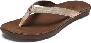 OLUKAI 'Aukai Women's Beach Sandals, Soft Leather Flip-Flop Slides with Non Marking Outsoles, Lightweight & All-Day Comfort