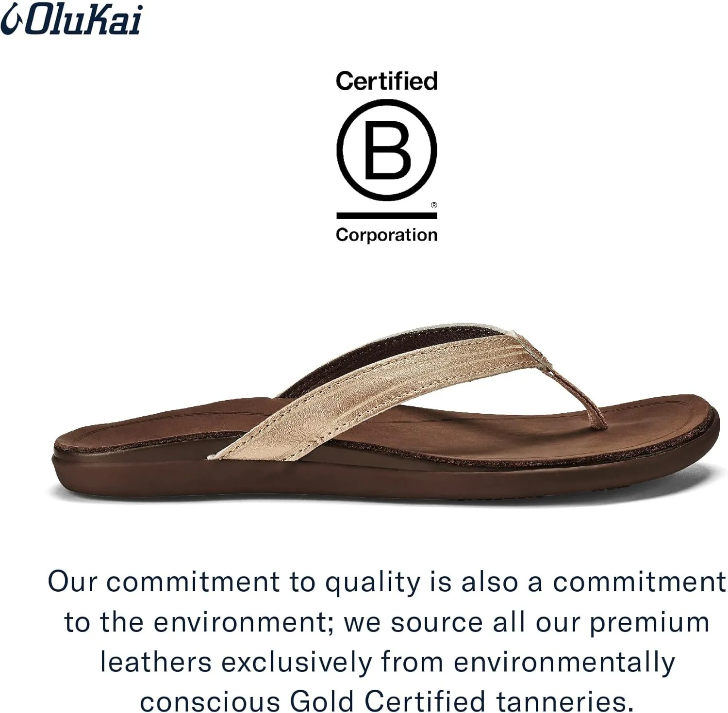 OLUKAI 'Aukai Women's Beach Sandals, Soft Leather Flip-Flop Slides with Non Marking Outsoles, Lightweight & All-Day Comfort