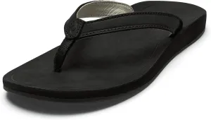 OLUKAI Southshore Women's Everyday Leather Sandals, Full-Grain Leather, Non-Marking Rubber Traction Pads & Compression Molded Footbed
