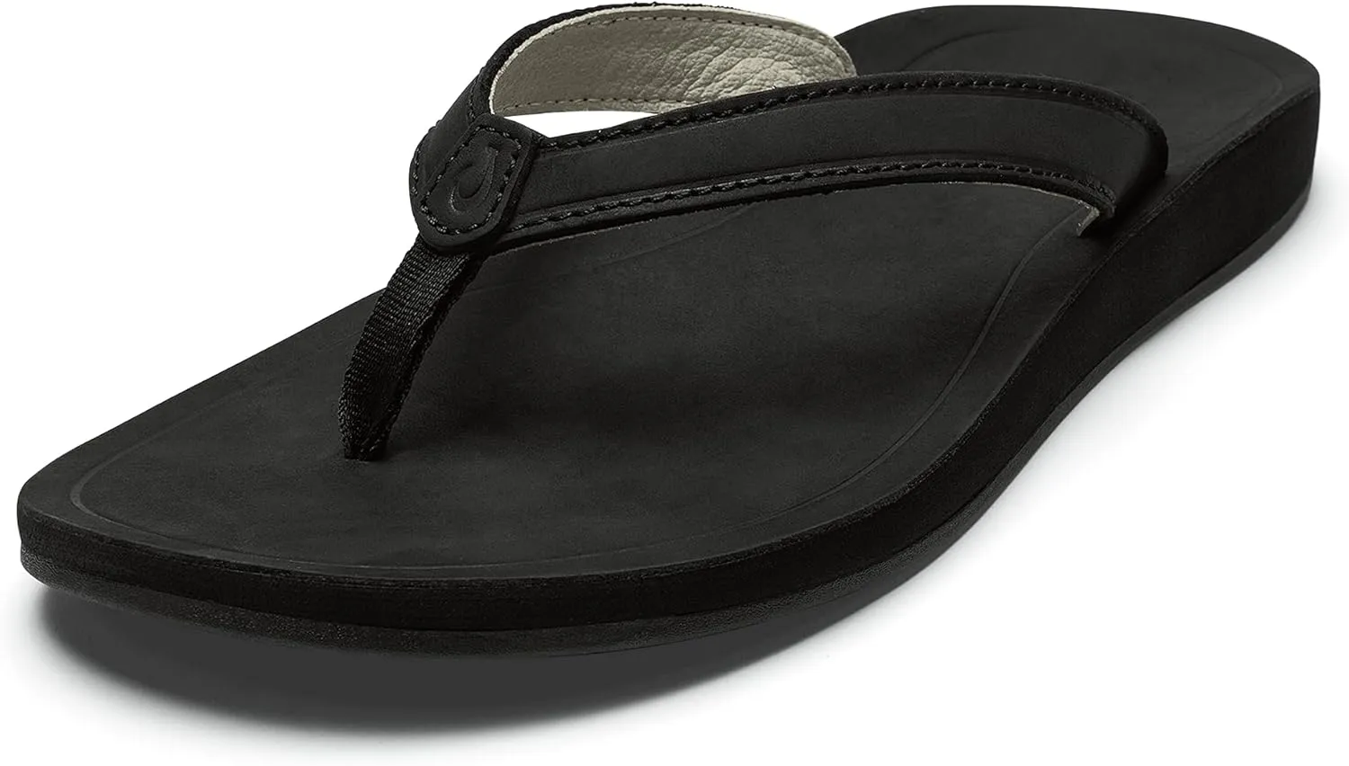 OLUKAI Southshore Women's Everyday Leather Sandals, Full-Grain Leather, Non-Marking Rubber Traction Pads & Compression Molded Footbed