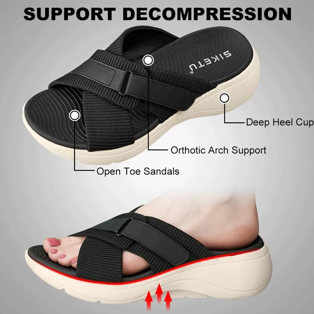 Orthopedic Sandals for Women Comfortable Recovery Slides with Arch Support Plantar Fasciitis Slides Slippers Women Summer