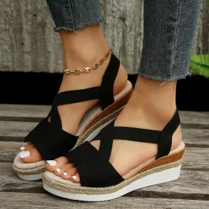 Orthopedic Wedge Sandals for Women Summer Dressy,Open Toe Strap Platform Ankle Sandals Casual Strappy Low Wedges Sandals Zipper Summer Beach Sandals Comfortable Outdoor Shoes (3-Bronze, 7.5)