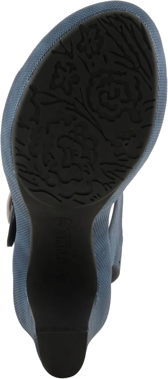 PATRIZIA Women's DADE-WOVEN Hook and Loop Sandals - Textured Faux Leather with Gold Button Accents, Adjustable Fit