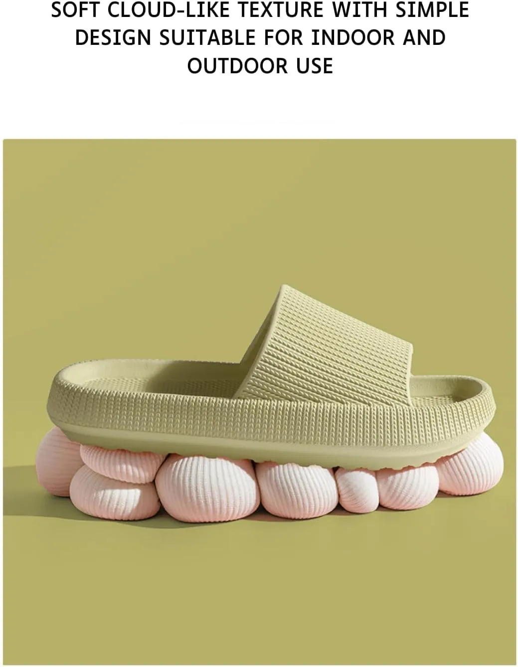 Pillow Slippers for Men and Women, House Slides Non-Slip Cloud Bathroom Sandals Quick Drying Ergonomic Shower Slides Thick Sole Ultra Cushion
