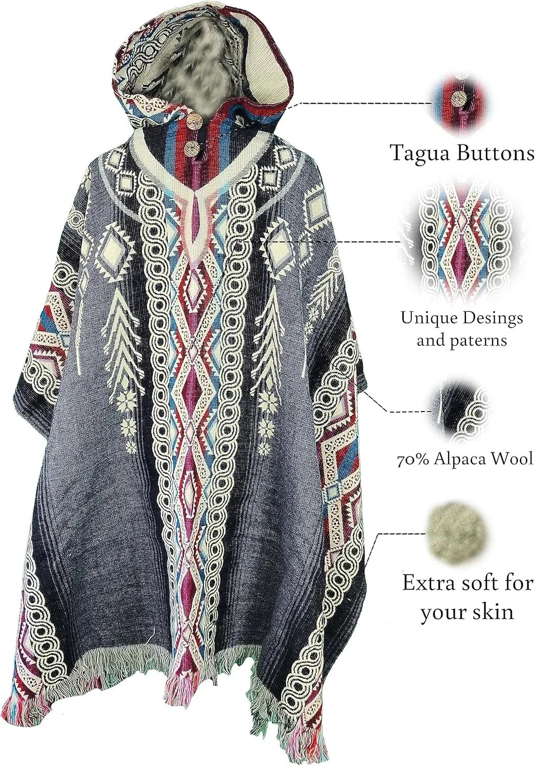 Poncho for men - Alpaca wool - Clint Eastwood - Daryl Dixon - Men Poncho - Handamade products - Cowboy Serape Shawl