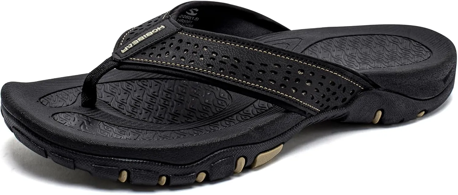PowerTRC Men's Flip Flops Beach Sandals Indoor And Outdoor Thong Sandals Sport And Casual Wear
