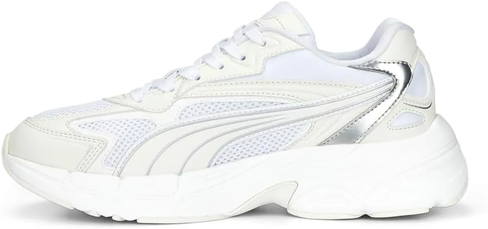 Puma Womens Teveris Nitro Metallic Lace Up Sneakers Shoes - White