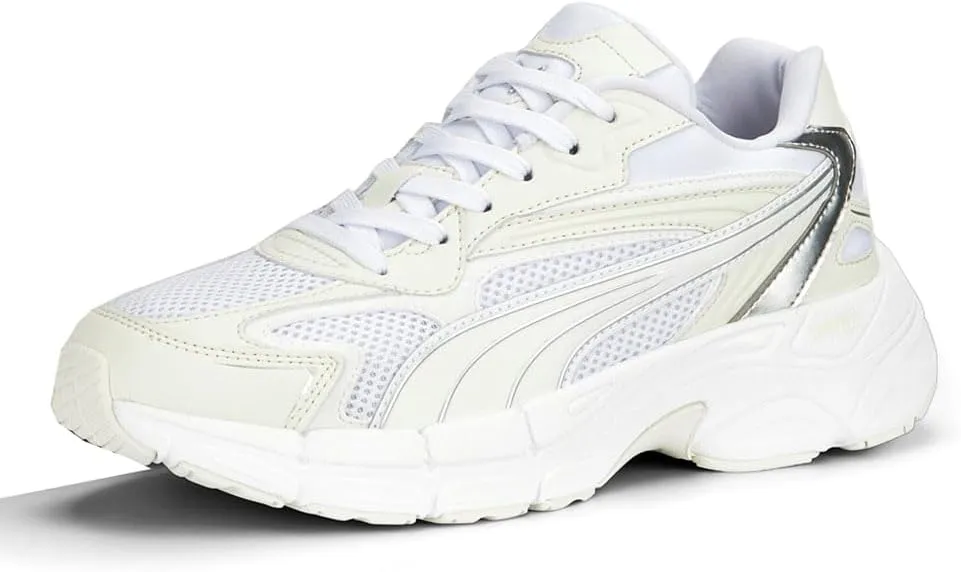 Puma Womens Teveris Nitro Metallic Lace Up Sneakers Shoes - White