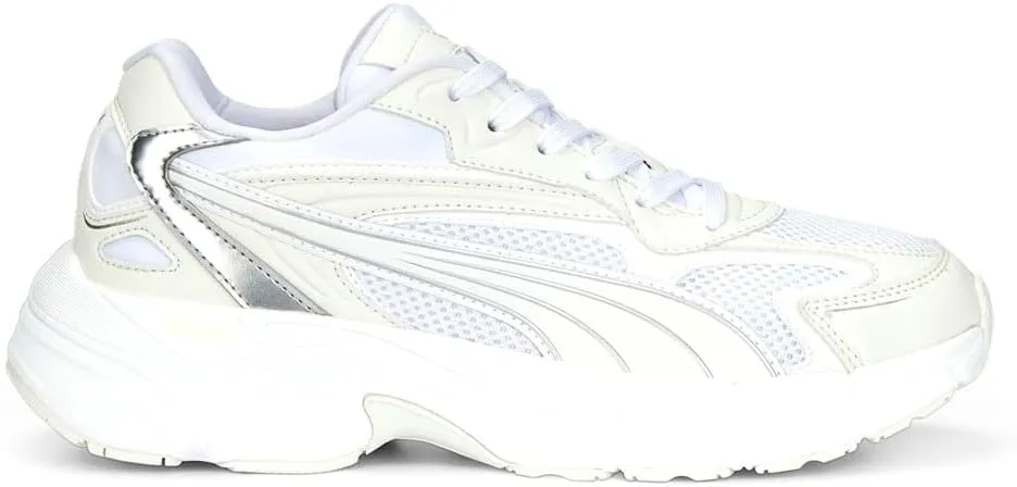 Puma Womens Teveris Nitro Metallic Lace Up Sneakers Shoes - White