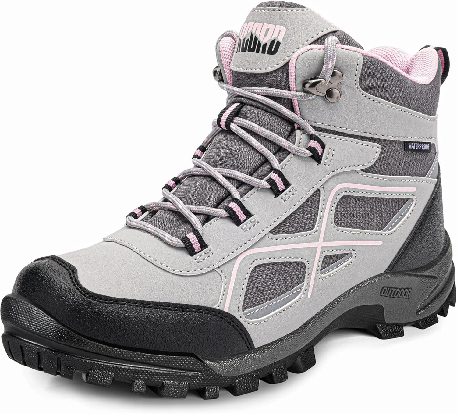 R CORD Womens Hiking Boots Waterproof Mid-Cut Hiking Boots Womens Non-Slip Hiking shoes Outdoor Trekking Camping Trail Outdoor