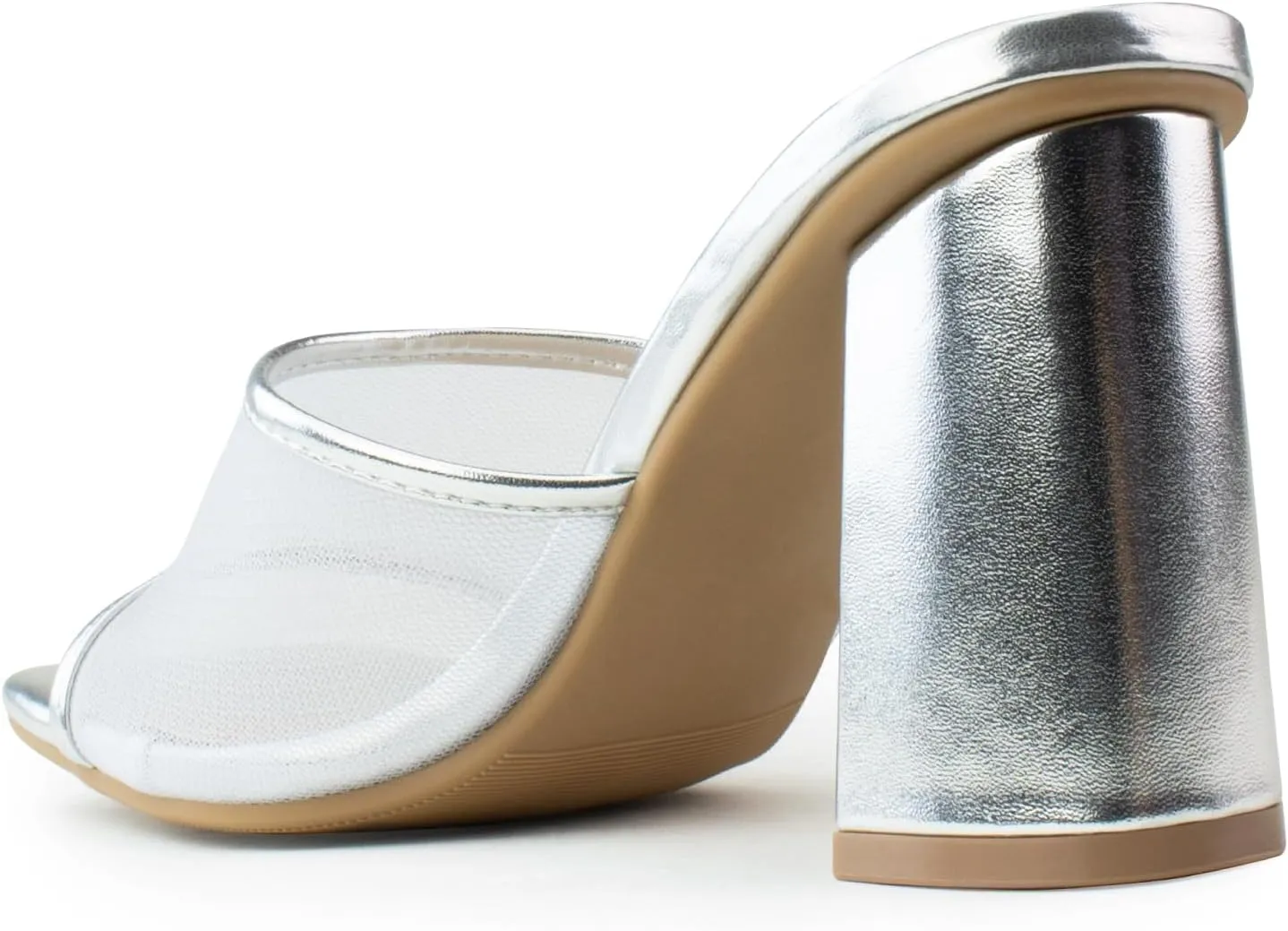 RF ROOM OF FASHION Women's Open Square Toe Slide On Mid Heel Sandals