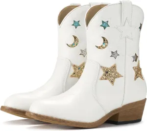 Rollda Girls Cowboy Boots Cowgirl Boots for Girls Star Boots Kids Western Boots for Toddler/Little Kid/Big Kid
