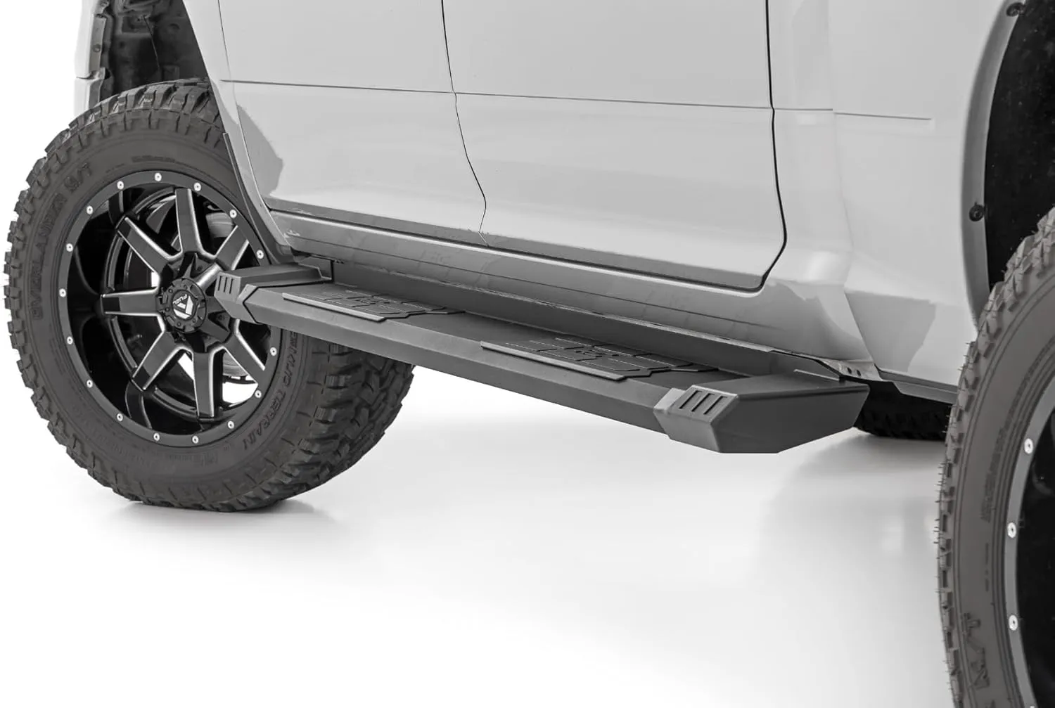 Rough Country HD2 Aluminum Running Boards for Ram 1500 (2009-2018)/2500 (2010-2024) Crew Cab - 5" Wide Non-Slip Step, Easy Bolt-on Install