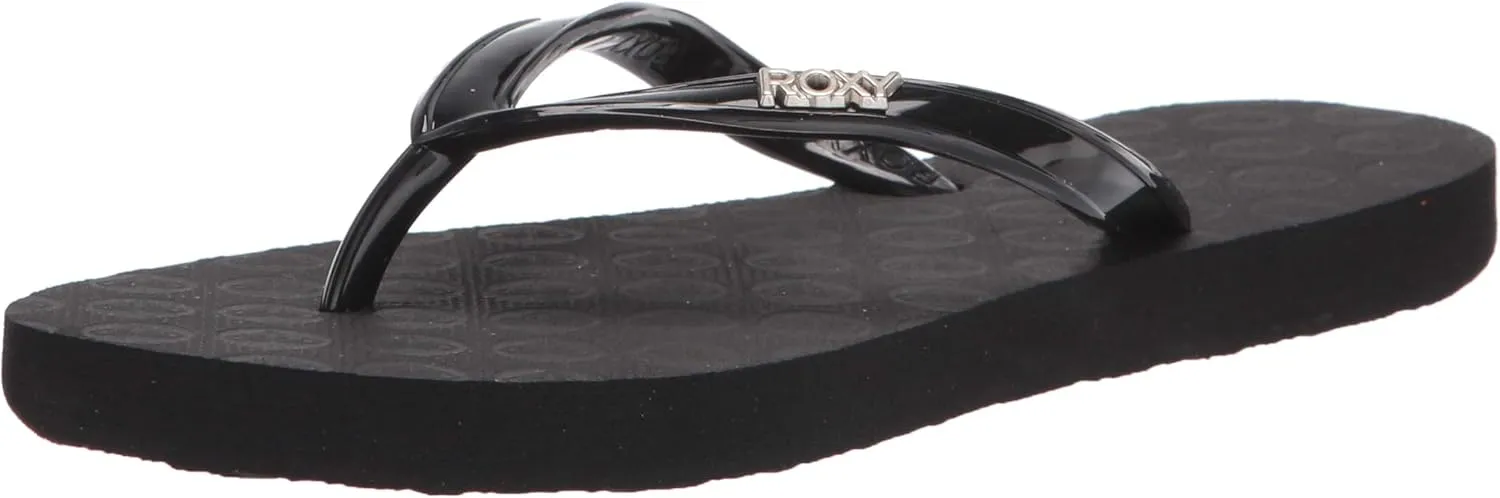 Roxy Girls RG Viva Sandal Flip-Flop, Black 211, 4 Big Kid