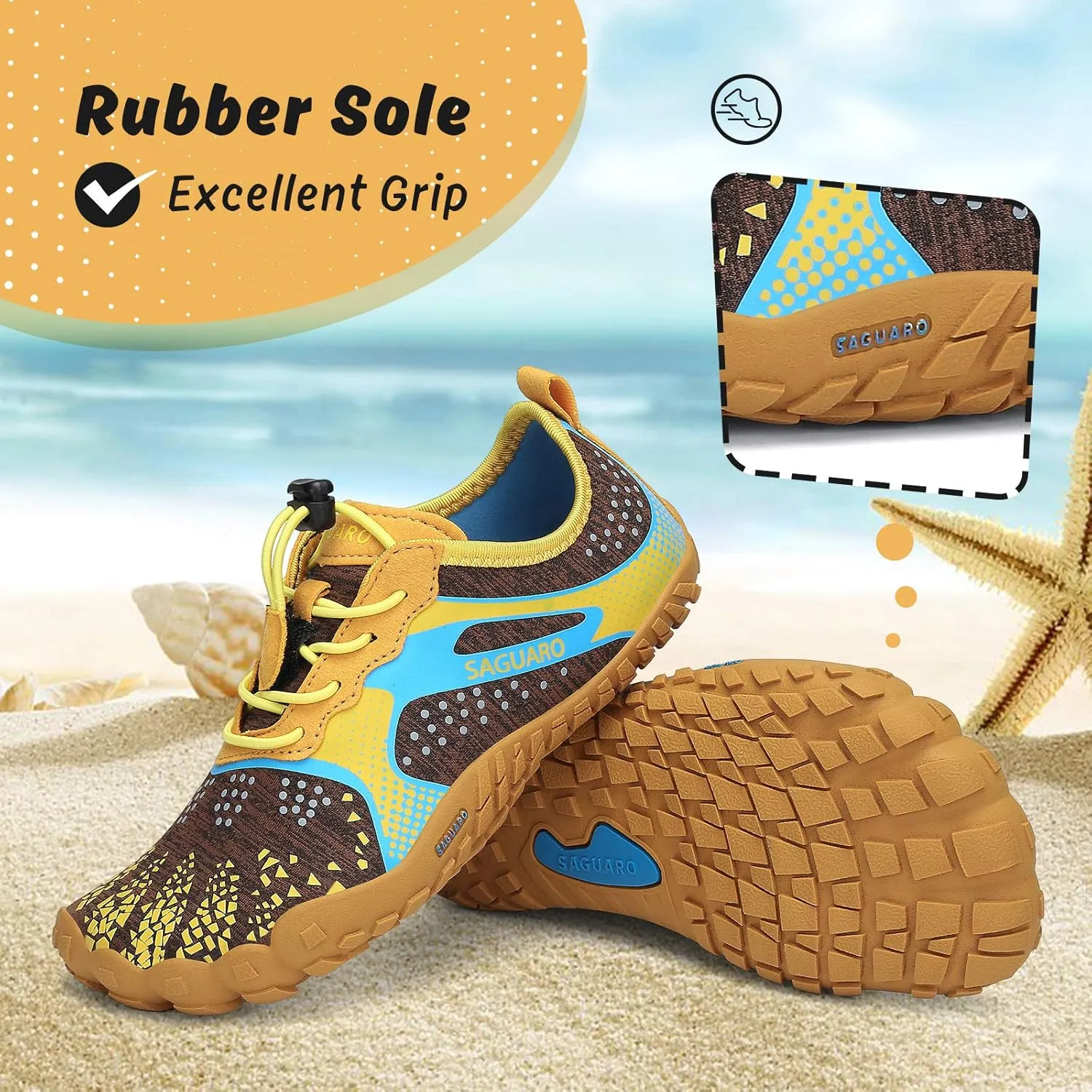 SAGUARO Kids' Barefoot Shoes Boys Girls Quick Dry Aqua Athletic Sneakers Lightweight Sport Footwear Toddler Water Shoes