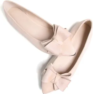 SAILING LU Bow-Knot Ballet Flats for Women Pointed Toe Crystals Wedding Shoes Comfort Light Weight Loafers