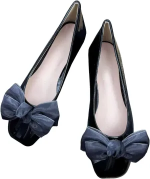 SAILING LU Bow-Knot Ballet Flats for Women Pointed Toe Rhinestones Dress Shoes Comfort Lightweight Loafers