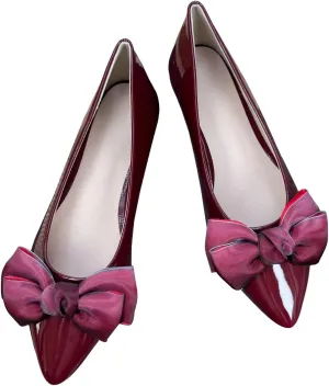 SAILING LU Bow-Knot Ballet Flats for Women Pointed Toe Rhinestones Dress Shoes Comfort Lightweight Loafers