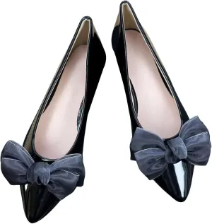 SAILING LU Bow-Knot Ballet Flats for Women Pointed Toe Rhinestones Dress Shoes Comfort Lightweight Loafers