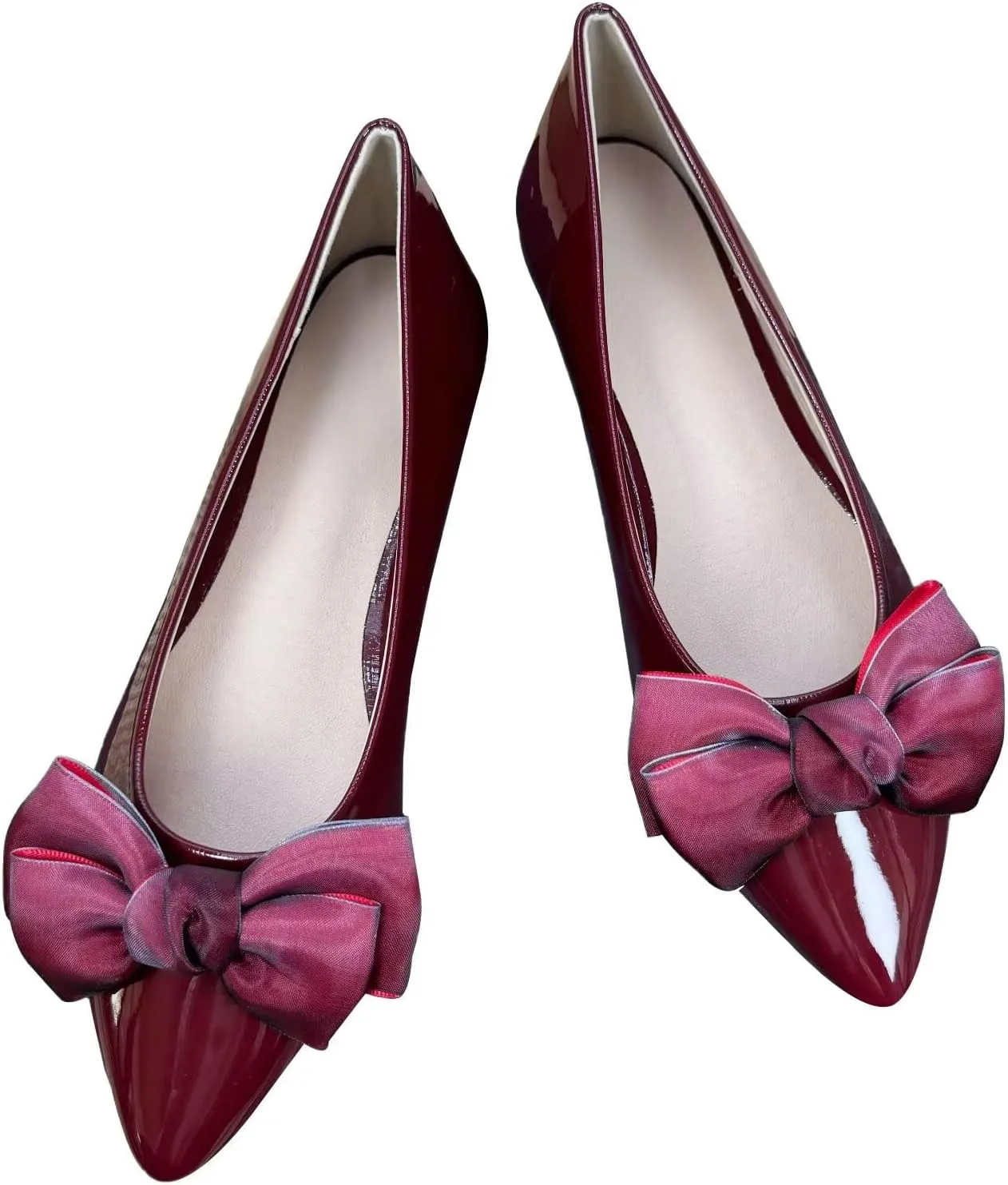 SAILING LU Bow-Knot Ballet Flats for Women Pointed Toe Rhinestones Dress Shoes Comfort Lightweight Loafers