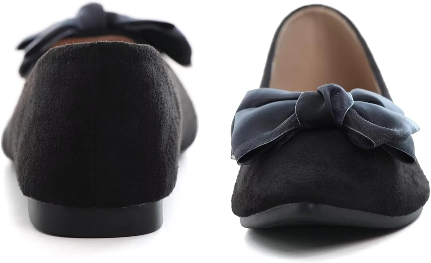 SAILING LU Bow-Knot Ballet Flats for Women Pointed Toe Rhinestones Dress Shoes Comfort Lightweight Loafers