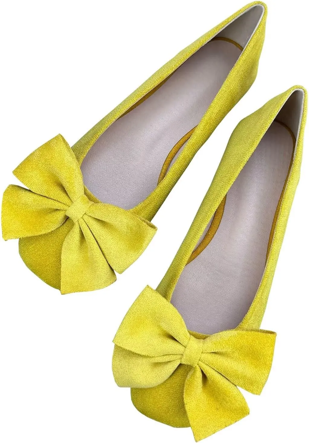 SAILING LU Women's Bow-Knot Square Toe Flat Shoes Dance Shoes Dressy Ballerina Flats for Women Casual Slip-on Loafers