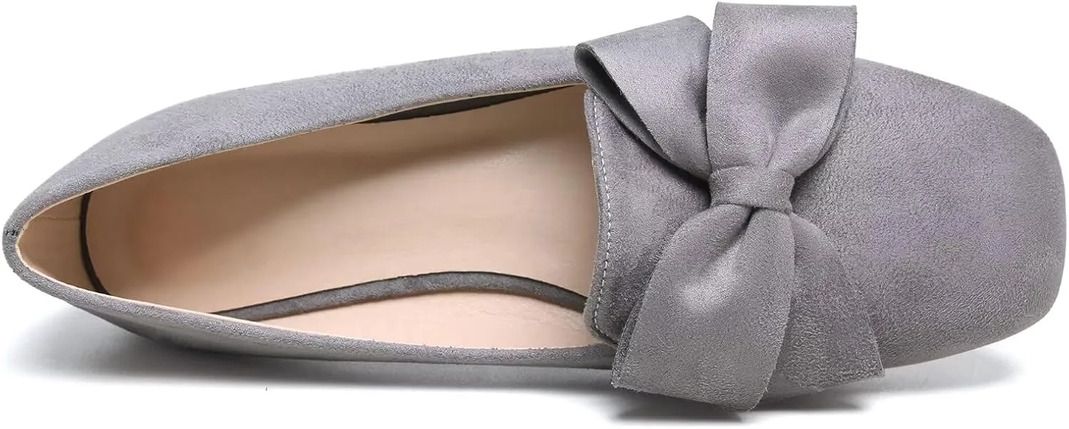 SAILING LU Womens Bowknot Pointed Toe Shoes Comfortable Ballet Flats Slip on Loafers Dressy Flats for Party