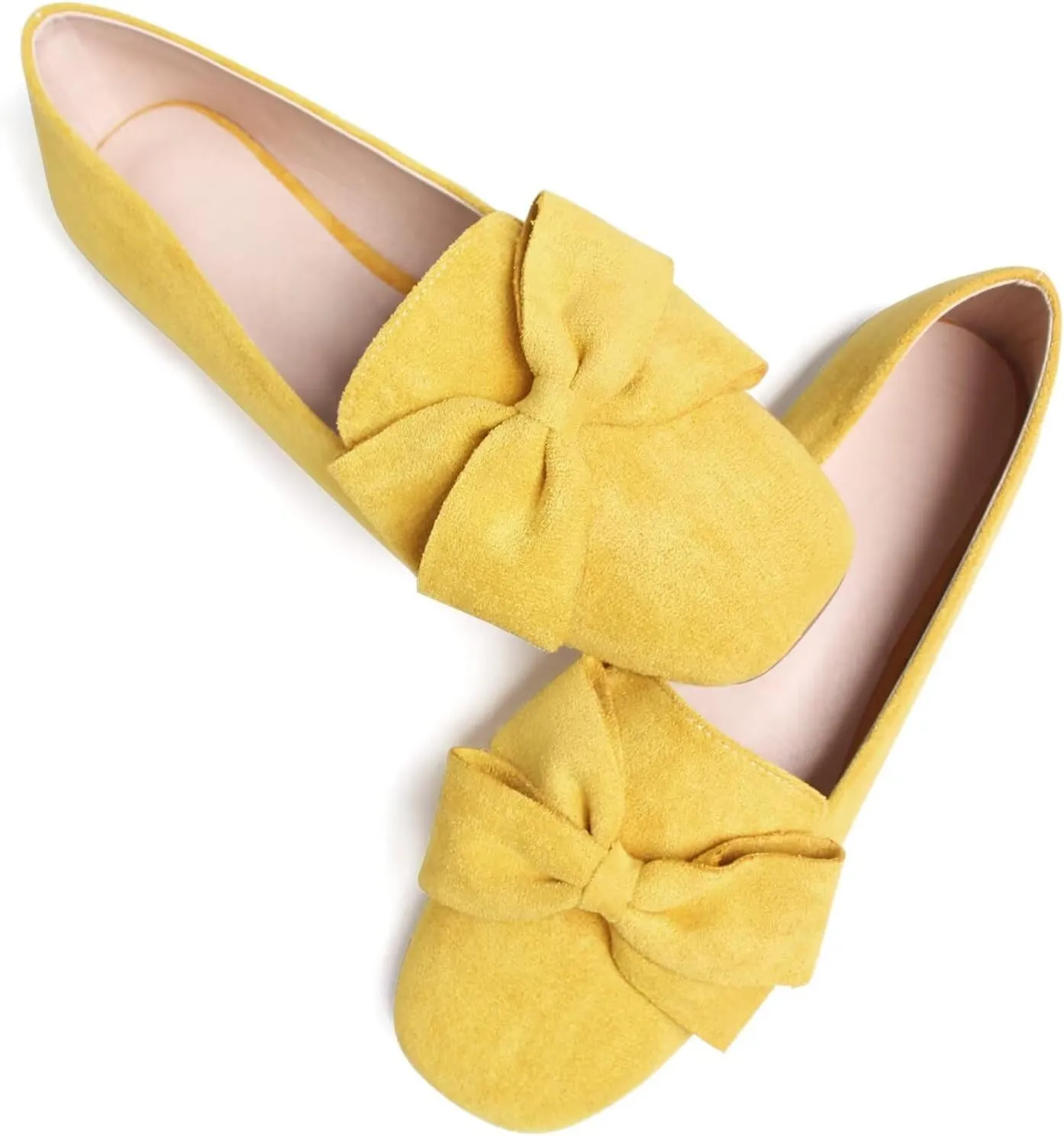 SAILING LU Womens Bowknot Pointed Toe Shoes Comfortable Ballet Flats Slip on Loafers Dressy Flats for Party