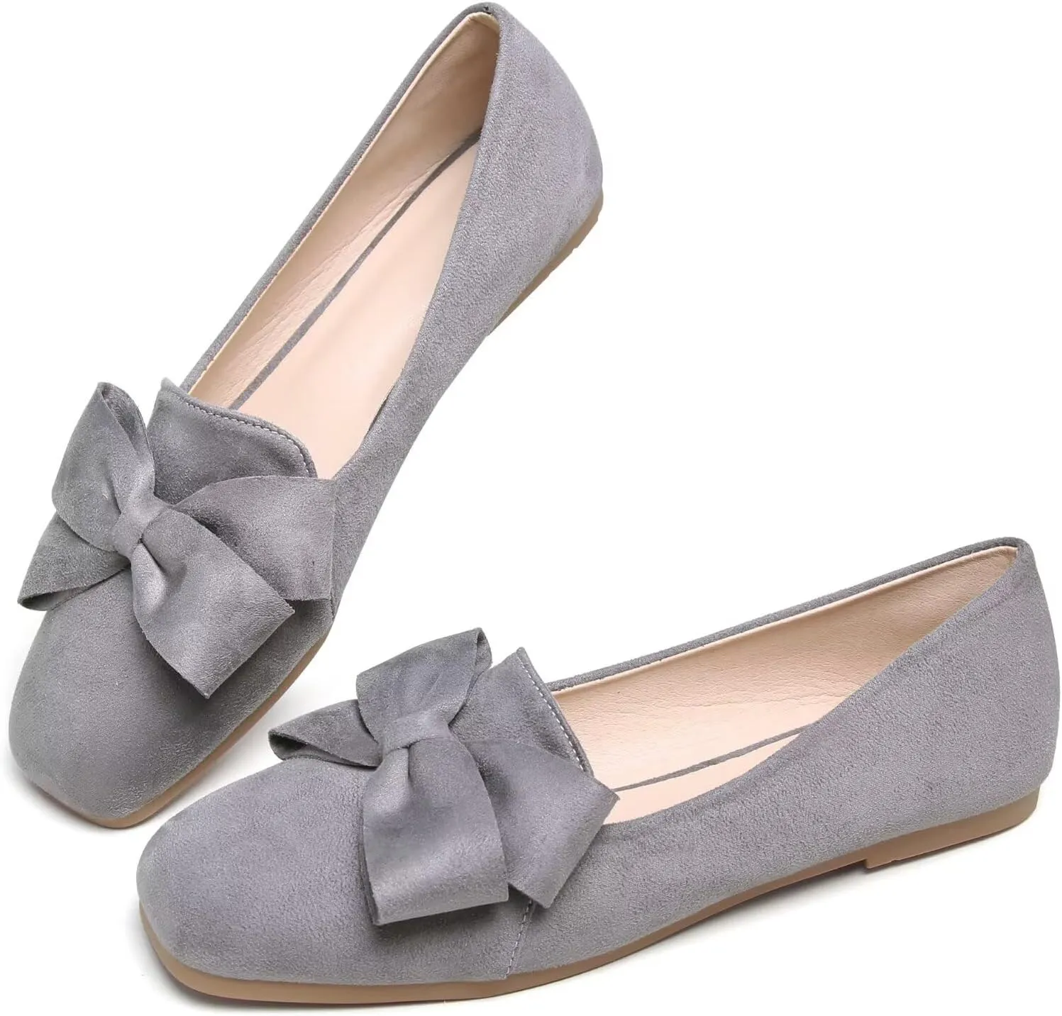 SAILING LU Womens Bowknot Pointed Toe Shoes Comfortable Ballet Flats Slip on Loafers Dressy Flats for Party