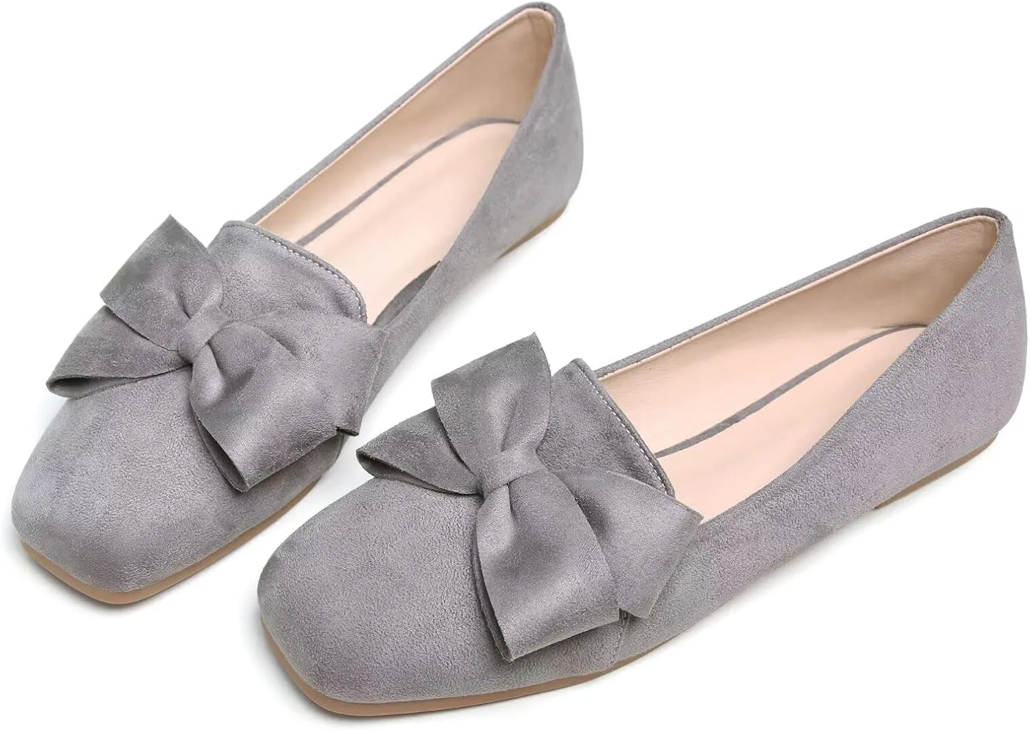 SAILING LU Womens Bowknot Pointed Toe Shoes Comfortable Ballet Flats Slip on Loafers Dressy Flats for Party