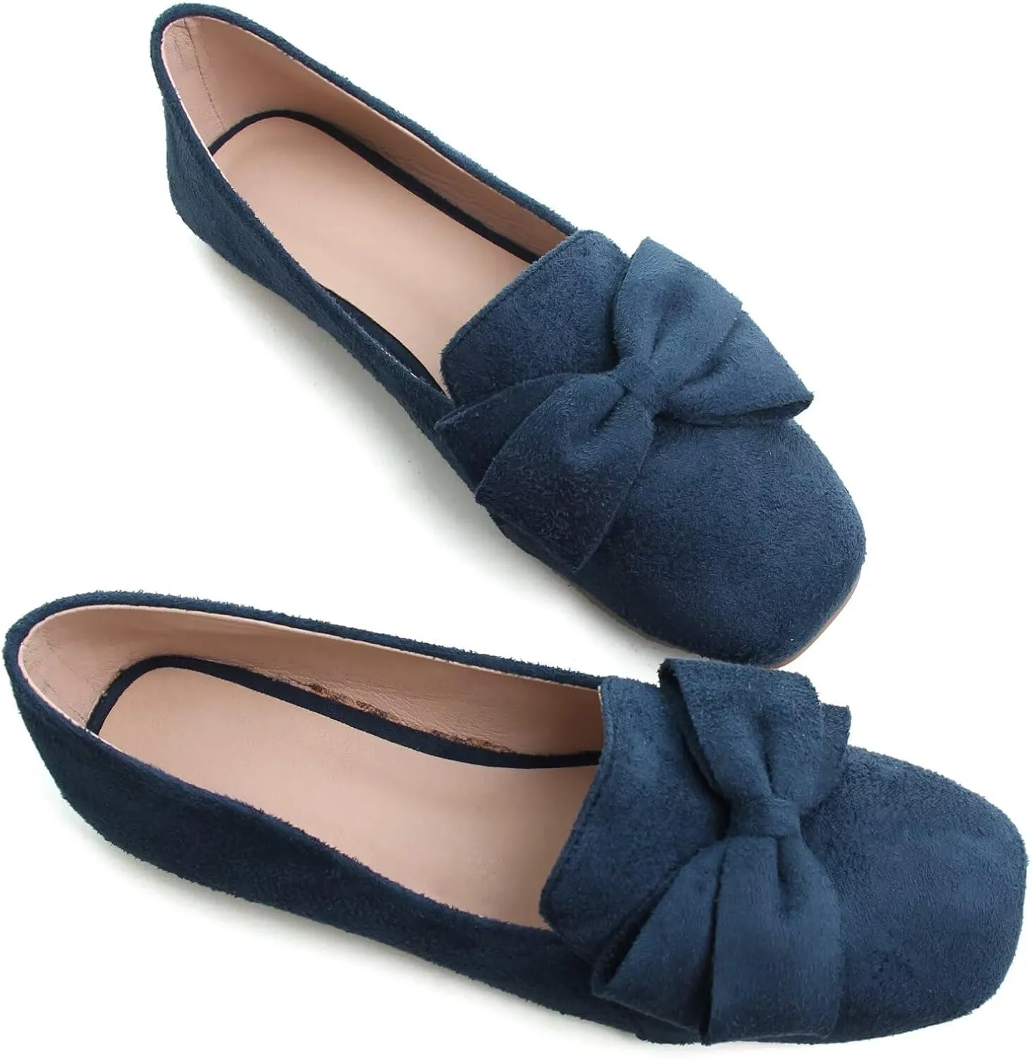 SAILING LU Womens Bowknot Pointed Toe Shoes Comfortable Ballet Flats Slip on Loafers Dressy Flats for Party
