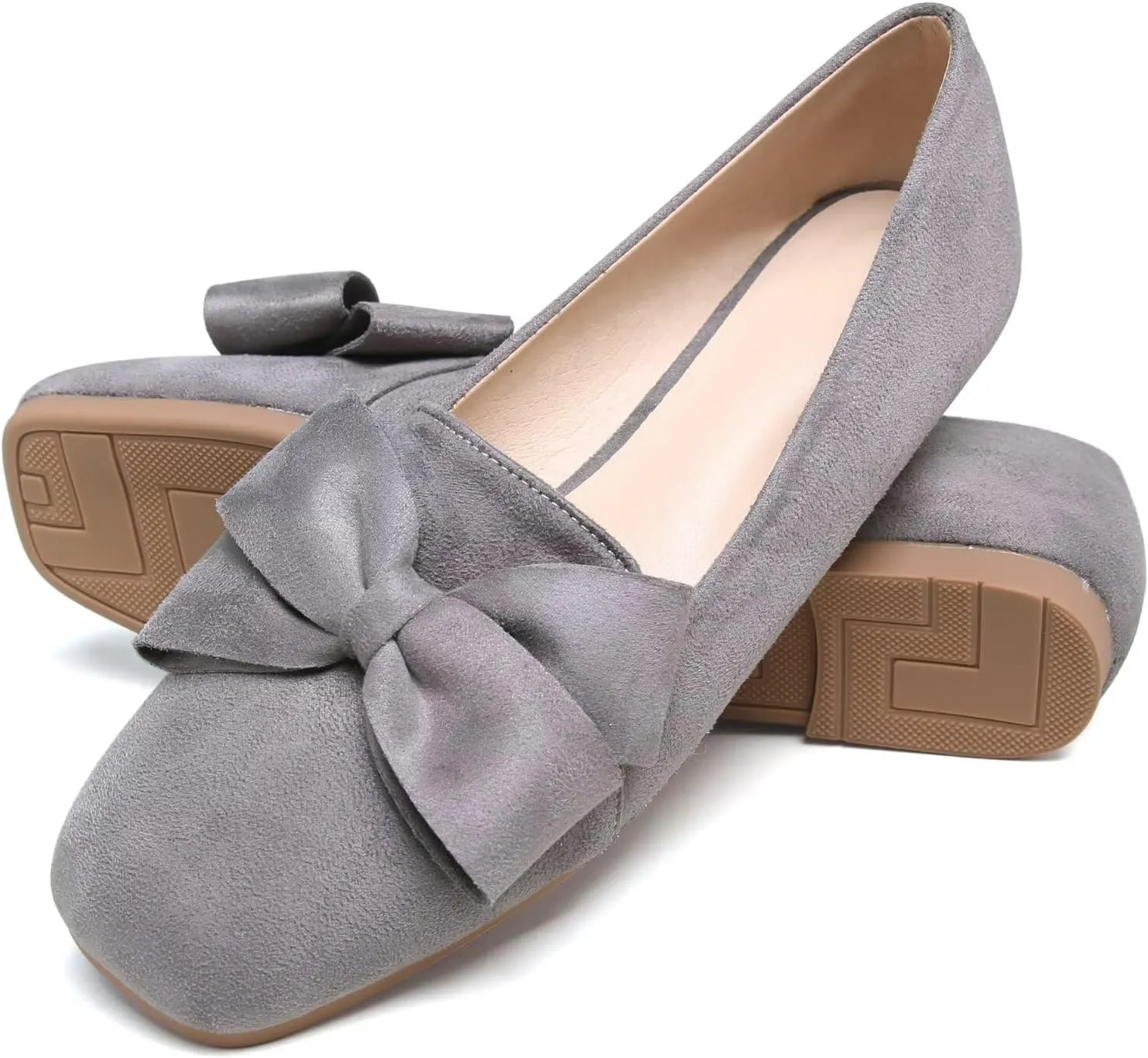 SAILING LU Womens Bowknot Pointed Toe Shoes Comfortable Ballet Flats Slip on Loafers Dressy Flats for Party