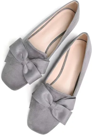 SAILING LU Womens Bowknot Pointed Toe Shoes Comfortable Ballet Flats Slip on Loafers Dressy Flats for Party