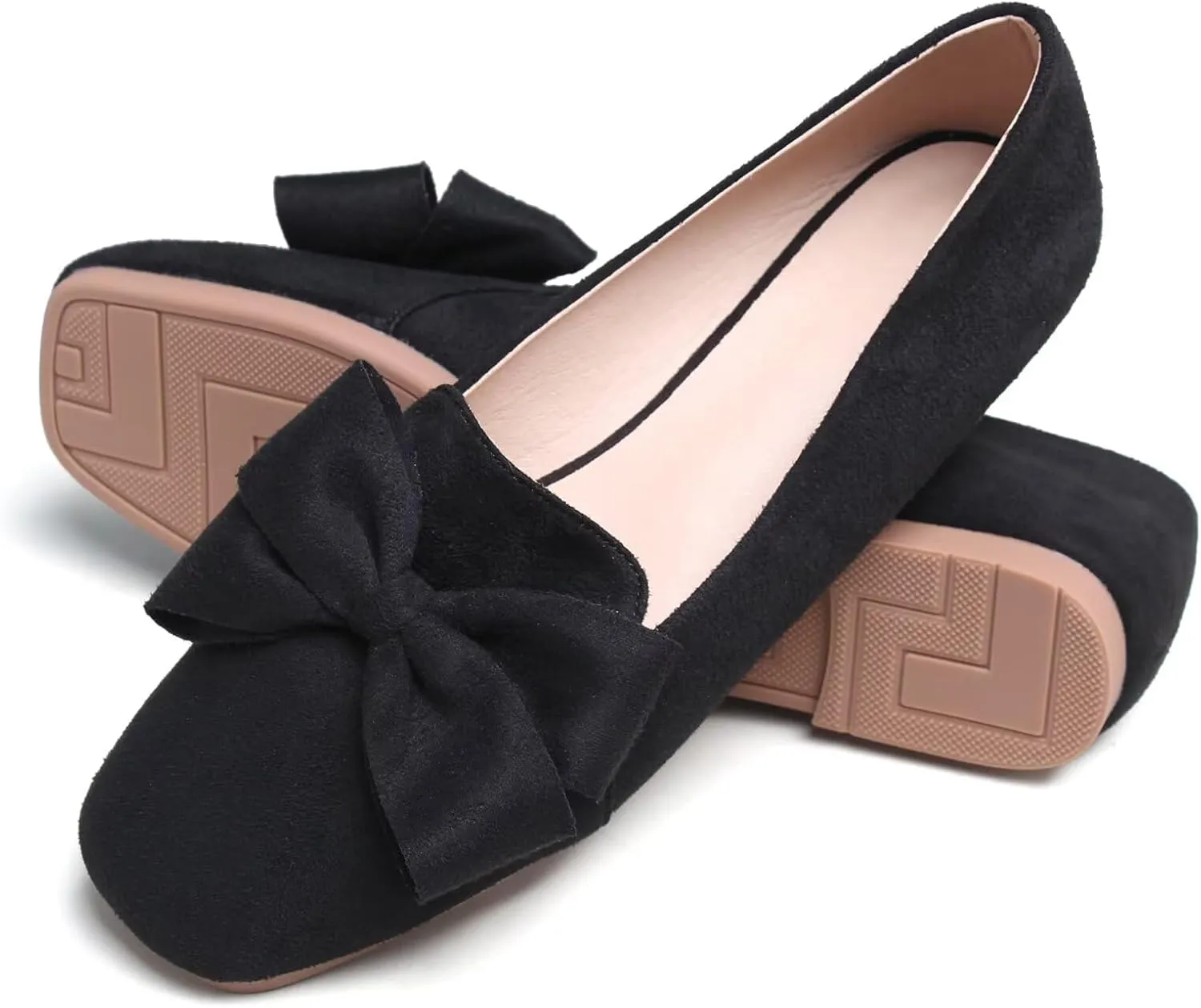 SAILING LU Womens Bowknot Pointed Toe Shoes Comfortable Ballet Flats Slip on Loafers Dressy Flats for Party