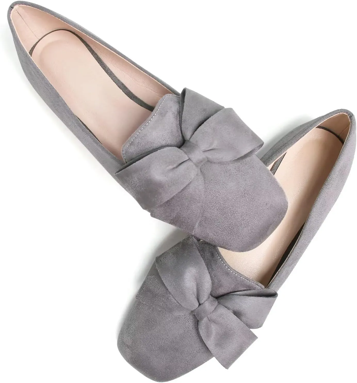 SAILING LU Womens Bowknot Pointed Toe Shoes Comfortable Ballet Flats Slip on Loafers Dressy Flats for Party